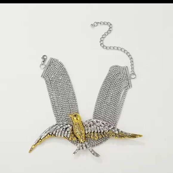 Zara Bird Rhinestone Chocker Necklace - Picture 7 of 17